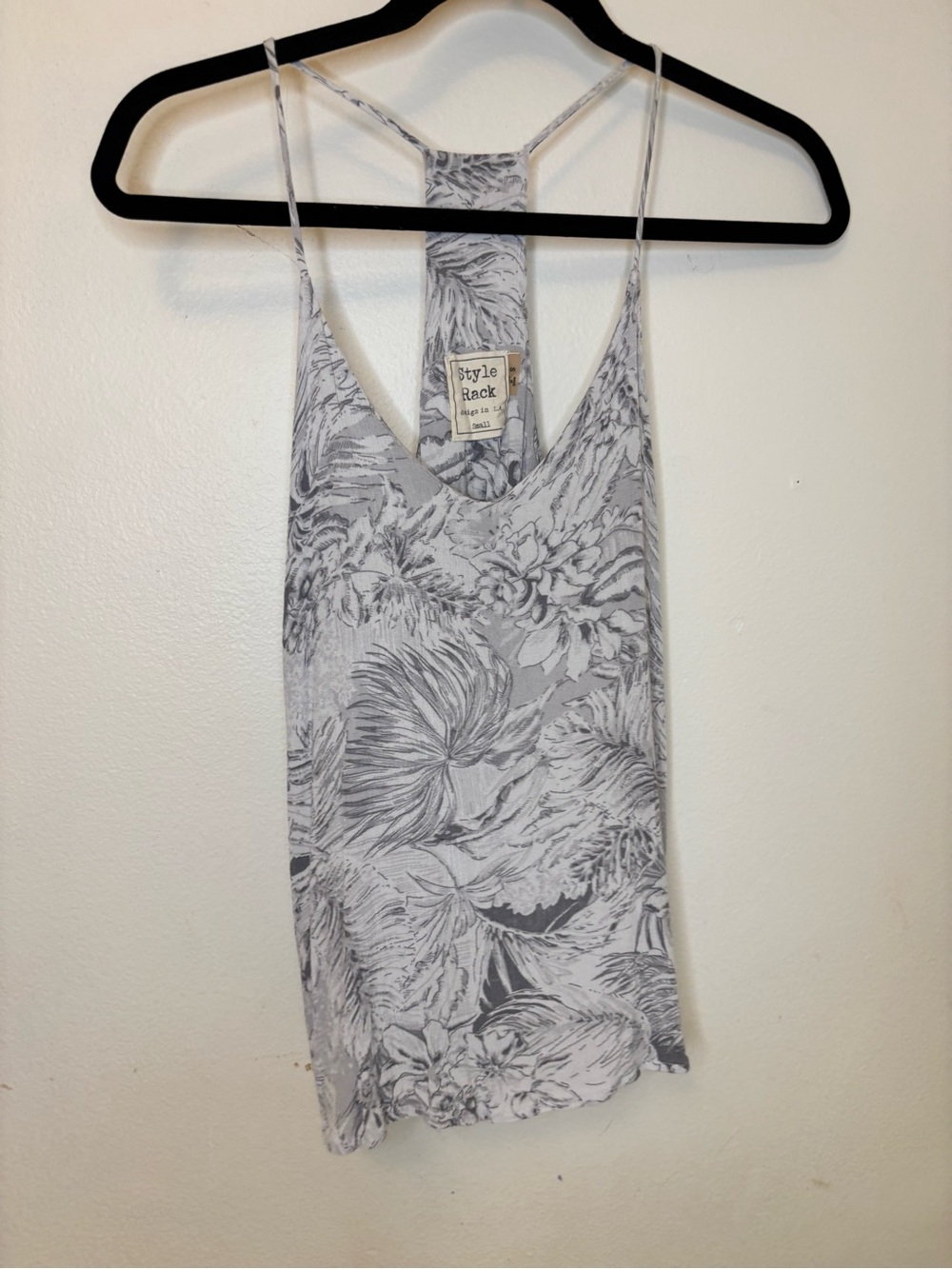 Style Rack Gray Floral Racerback Camisole